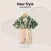 Traje Infantil Camisa de Manga Curta para Menino Florista Vestido de Formatura do Jardim de Infância Fantasia de Apresentação para Anfitrião Roupa Infantil