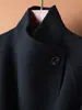 Abrigo de Cachemira Doble Cara para Mujer, de Longitud Media, Elegante, Petite, Cuello Alto, Abrigo de Lana de Alta Gama, Nuevo Estilo Invierno 2026