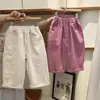 Pantalones Casuales para Niñas Pantalones de Primavera y Otoño para Niños Pierna Recta Cintura Elástica Versátiles Color Sólido Sueltos Pantalones Largos