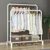 Cabideiro Multifuncional de Chão, Suporte para Roupas, Varal, Simples para Interior, Varanda, À Prova de Vento, Espessado, Haste Dupla para Secar Roupas
