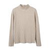 Camisa de gola baixa de gola meia, suéter feminino de outono e inverno estilo estrangeiro, novo suéter branco de tamanho grande 040694