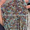 Flor Natural Emperador Turquesa Púrpura Cuentas Sueltas Azul Púrpura Doble Color Piedra Emperador Cuenta Redonda Pulsera de Cuentas de Piedra Emperador