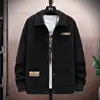 Jaqueta de Trabalho Retrô Casual de Veludo Cotelê para Outono e Inverno para Homens, Forrada com Lã e Espessa, Caimento Solto