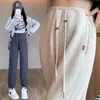 Calça de maternidade para primavera e outono, novo estilo 2026, corte solto, confortável na região da barriga, sem suporte para a barriga, adequada para esportes e uso casual, coleção de outono, algodão