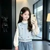 Conjunto de otoño para niña, nueva colección de otoño 2026, ropa de alta gama estilo coreano para niños