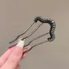 Horquilla de alta gama con forma de U y perla para mujer, nuevo accesorio para el cabello estilo chino, horquilla para la parte posterior de la cabeza, 2025, nueva horquilla para el cabello, tocado