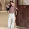 Ropa para Niñas Conjunto de Otoño 2026 Nuevo Estilo Niños Medianos y Grandes Moda Estilo Coreano Elegante Pantalón de Chándal Rayado con Bloques de Color Conjunto de Dos Piezas