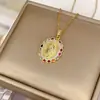 Diseño de Nicho Gama Alta Micro-Pavimentado Zircón Conservación del Color Oro de 18K Chapado en Cobre Colgante de Collar Accesorios Joyería Virgen Al Por Mayor