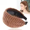 Diadema de ala ancha al por mayor transfronteriza versión coreana para otoño e invierno clip de pelo de lana popular en línea diadema de punto elegante horquilla joya diadema