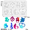 Molde de silicona para pendientes pequeños geométricos con pegamento, ideal para hacer tú mismo, con forma de estrella de amor y animales pequeños, para colgar joyas.