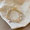 Pulseira redonda de pérolas super brilhantes, cravejada de diamantes, um conjunto luxuoso e estiloso de colar e brincos, um conjunto de joias simples e versátil para mulheres