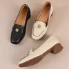 Mocasines retro de cuero suave estilo francés para mujer, nueva colección otoño 2026, elegantes zapatos de tacón bajo con punta redonda y suelas suaves, adecuados para ir al trabajo