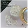 Decoraciones para Uñas de Polvo de Ópalo Iridiscente, Piezas de Concha Ultradelgadas, Escamas de Mica con Brillo Fino, Cuentas Mixtas, Decoración de Uñas Etérea