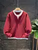 Sudadera casual de cuello redondo lisa para hombre, estilo japonés de otoño, con diseño falso de dos piezas