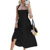 Di Yun 2026 Primavera/Verano Estilo Casual de Vacaciones Europeo y Americano Amazon Color Sólido Cintura Alta Sin Mangas Cuello Halter Vestido Largo para Mujer