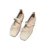 Zapatos Mary Jane cuadrados de estilo retro francés para mujer, nueva versión coreana para otoño de 2026, zapatos planos con lazo poco profundo