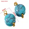 Colgante Redondo Vintage de Acero Inoxidable con Piedra Natural Adorno Colgante Único Decoración de Botón para Hanfu Qipao Accesorios para Joyería DIY