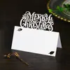 Tarjeta de Lugar Navideña Cortada con Láser Feliz Navidad Papel Tallado Tarjeta de Mesa Fiesta Asientos Banquete Nombre