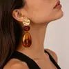Brincos ovais de resina estilo Melard retrô de fábrica transfronteiriços, brincos femininos, brincos exagerados de alta qualidade europeus e americanos