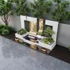 Cortina d'água personalizada para jardins de pátio, áreas residenciais, terraços e entradas de vilas, apresentando um elemento de água circulante, fonte e paisagem aquática
