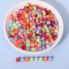 A-Z Cubos Transparentes 6*6 Letras Individuales Cuentas DIY Accesorios para Joyería Cuentas Inglesas de Colores Educativas para Niños Sueltas