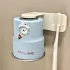 Copo de Enxaguante Bucal Ursinho Fofo Aço Inoxidável 304 Desenho Animado Design Suspenso Sem Furos Suporte Magnético para Escova de Dentes Casal Copo de Lavar para Casa