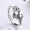 Anillo femenino moda ins artefacto retro plata esterlina como un pez agua abierta anillo femenino plata koi anillo índice famoso estilo étnico