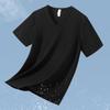 Playera Modal de Manga Corta para Hombre de Secado Rápido, Seda de Hielo Fresca, Top de Cuello en V Fresco, Antibacterial, Antiácaros, Camiseta Básica de Verano de Media Manga