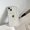 Funda Protectora Transparente de Resina con Purpurina, Borde Ondulado Grande, para iPhone 18 Pro, Agujero Fino 16, Anticaídas, Moderna