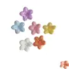 Color sólido chapado flor de cinco pétalos DIY estilo antiguo accesorio para el cabello horquilla componentes materiales acrílico cuentas sueltas coloridas venta al por mayor