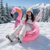 Em estoque Material de PVC fotografia de modelagem boa aparência cor brilhante flamingo rosa boia de neve