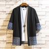2025 Verão Nova Chegada Estilo Chinês Masculino Solto Cor Sólida Hanfu Cardigan Camisa plus size Casual Algodão e Linho Manga