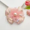 Nuevos Accesorios de Flores Cosidas a Mano con Bolas de Malla Coloridas, Moños de Doble Capa, Accesorios para el Cabello DIY, Bolsos, Ropa, Accesorios Semi-Terminados