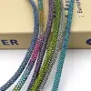 3.5 # 7 Fileiras de Tubos Redondos de Strass Coloridos Cheios de Diamantes Meia Acessórios para Roupas Calçados Laço DIY Cadarços Corda de Strass