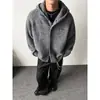 Cardigan de Tricô Estilo Coreano Masculino Outono e Inverno Novo Tendência Versátil Solto Relaxado Estilo Preguiçoso com Capuz Tricô Masculino