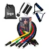 Fabricante por atacado: Conjunto de faixas elásticas de 11 peças, incluindo tubos de resistência, faixas para treino muscular, treinadores de resistência, equipamentos de yoga e fitness e cordas de resistência