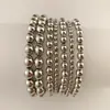 Conjunto de Pulseiras de Contas Amazon Dourado Prateado Estilo Praia Diamante Quadrado Geométrico Elástico Joia de Mão