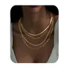 Collar de Cobre Multicapa de Moda Transfronteriza para Mujer, Collar Personalizado de Temperamento de Nicho, Colgante Geométrico, Cadena para Clavícula de Regalo