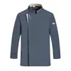 Ropa de Trabajo de Chef de Manga Larga para Otoño e Invierno para Hombres, Barbacoa, Hotel, Panadería, Comedor de Comida Rápida, Ropa de Cocina para Mujeres con Estampado