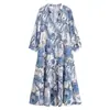 Al por mayor Primavera 2025 Vestido Casual Suelto Bohemian de Playa Estampado para Mujer 8897