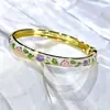 Novo Bracelete Esmaltado Fino Estilo Chinês com Pequenos Desenhos Florais, Aplicação de Esmalte Colorido, Cloisonné, Direto da Fábrica, Atacado Disponível