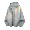 2025 Outono e Inverno Transfronteiriço Novo Cardigan Tricô Retrô Americano Tricô com Capuz Solto Jaqueta Casual para Casal