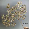 Flores de Simulación para Boda Serie Dorada Hojas de Ginkgo Eucalipto Arreglo Floral para Salón de Bodas Decoración de Pasillo Festival de Primavera Cubo de la Fortuna Flores Artificiales