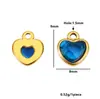 Acero Inoxidable Chapado en Oro de 18K con Circonita Cúbica de Cristal Incrustada Colgante Corazón de Amor Pulsera DIY Collar Pendientes Accesorios de Joyería con Forma de Corazón