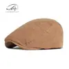 Boné Bico de Pato Liso Minimalista Estilo Japonês para Homens, Chapéus para Primavera e Outono Atacado, Boina Retrô Britânica de Veludo Cotelê para Mulheres