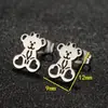 Aretes Lindos de Animales Cortados en Acero Inoxidable Estilo Dibujo Animado: Cuernos de Reno, Gatos, Serpientes, Pájaros, Abejas, Accesorios Versátiles para Orejas