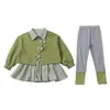 Traje de Primavera para Niñas Primavera y Otoño 2025 Nuevo Estilo Sudadera Deportiva Ropa para Niños Falso Dos Piezas Niña Bebé Lazo