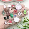 Serie de Llaveros DIY de Esmalte Blanco K Cereza Plátano Dibujos Animados Más Vendidos Transfronterizos Colgantes Accesorios de Joyería de Aleación Adornos Colgantes