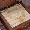 Pulsera de jade Hetian de imitación con cierre de seguridad para mujer, estilo retro de corte, alto sentido, diseño de nicho para mujer, pulsera de la suerte, joyería
