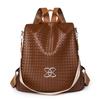 Mochila de Moda para Mujer 2024 Nueva Casual para Exterior Antirrobo Viaje Gran Capacidad Mochila PU Cuero Suave Tejida Mochila Escolar
